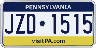 PA license plate JZD1515