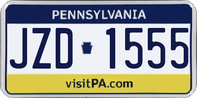 PA license plate JZD1555