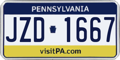 PA license plate JZD1667