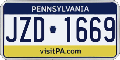 PA license plate JZD1669