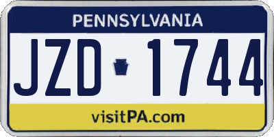 PA license plate JZD1744