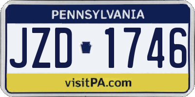 PA license plate JZD1746