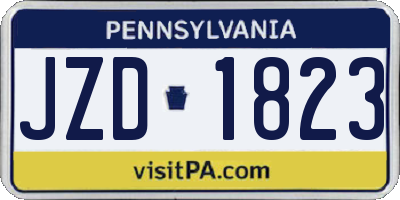 PA license plate JZD1823