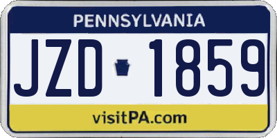 PA license plate JZD1859