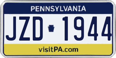 PA license plate JZD1944