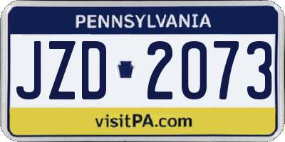 PA license plate JZD2073