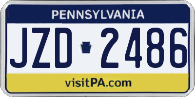 PA license plate JZD2486