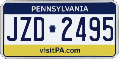 PA license plate JZD2495