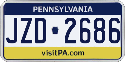 PA license plate JZD2686