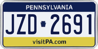PA license plate JZD2691