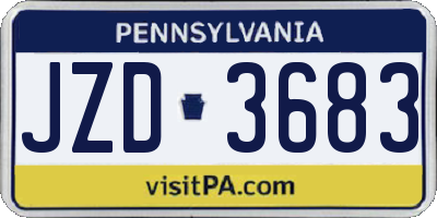 PA license plate JZD3683