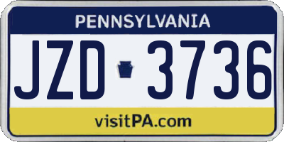 PA license plate JZD3736
