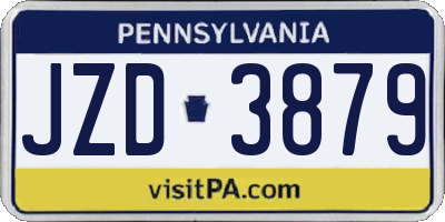 PA license plate JZD3879