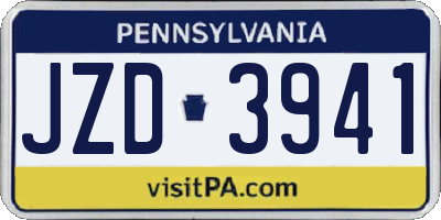 PA license plate JZD3941
