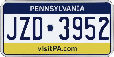 PA license plate JZD3952
