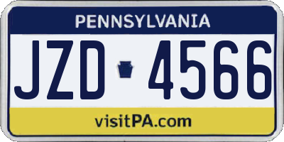 PA license plate JZD4566