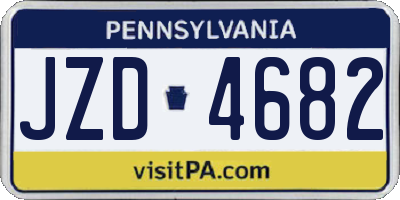 PA license plate JZD4682