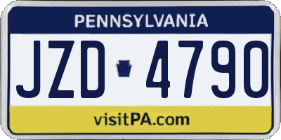PA license plate JZD4790
