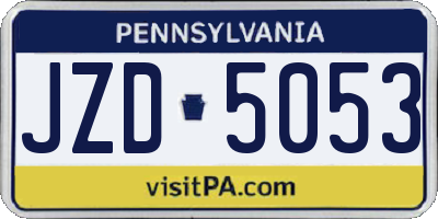 PA license plate JZD5053