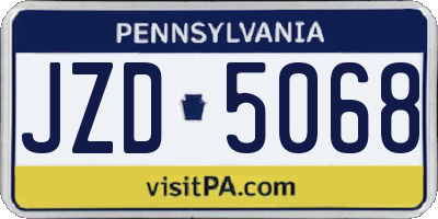 PA license plate JZD5068