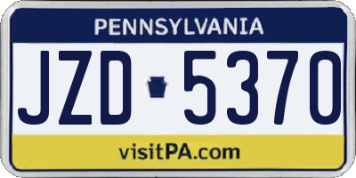 PA license plate JZD5370