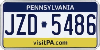 PA license plate JZD5486