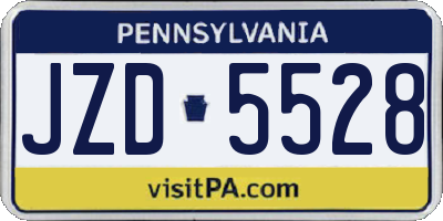 PA license plate JZD5528