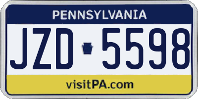 PA license plate JZD5598