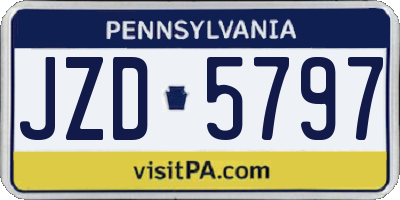PA license plate JZD5797