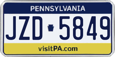 PA license plate JZD5849
