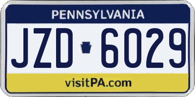 PA license plate JZD6029