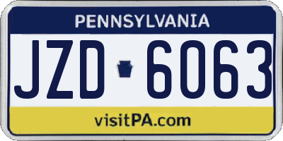 PA license plate JZD6063