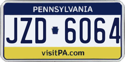 PA license plate JZD6064