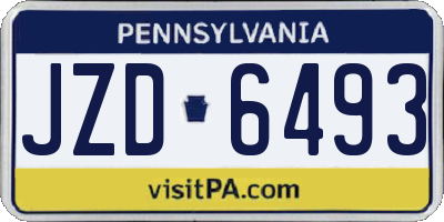 PA license plate JZD6493