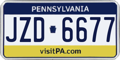 PA license plate JZD6677