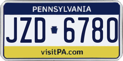 PA license plate JZD6780