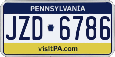 PA license plate JZD6786