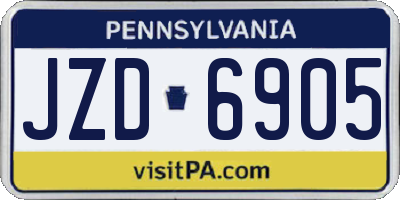 PA license plate JZD6905