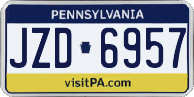 PA license plate JZD6957