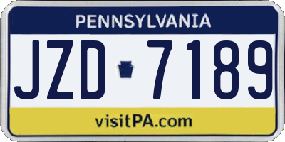 PA license plate JZD7189