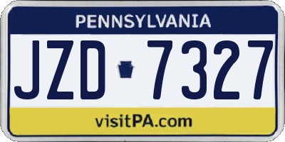PA license plate JZD7327