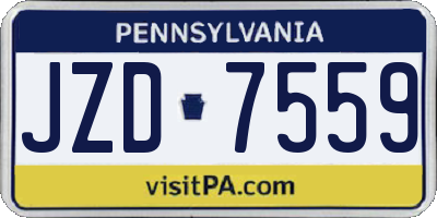PA license plate JZD7559