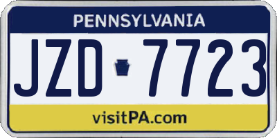 PA license plate JZD7723