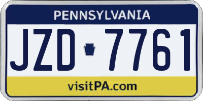 PA license plate JZD7761