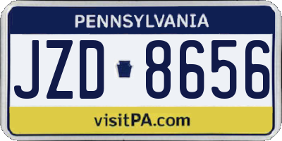 PA license plate JZD8656