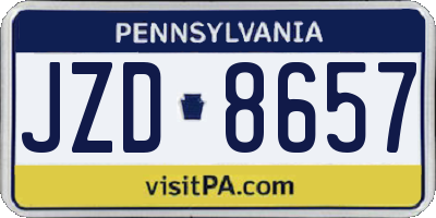 PA license plate JZD8657