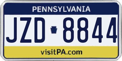 PA license plate JZD8844