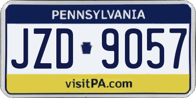 PA license plate JZD9057