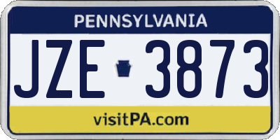 PA license plate JZE3873