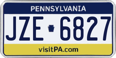 PA license plate JZE6827